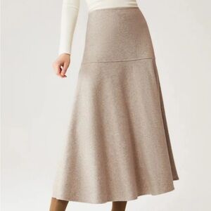 NWT OGL Cashsoft Wool Like Flared Maxi Skirt